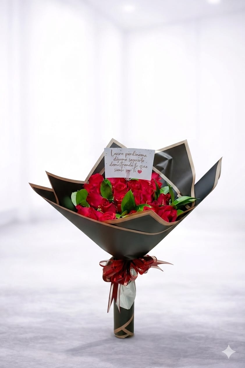 Bouquet 25 Rosas Rojas